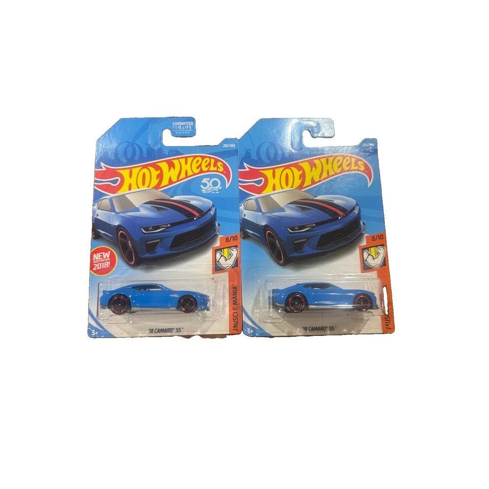 2018 Hot Wheels '18 Camaro SS Blue Muscle Mania 8/10 Lot of 2